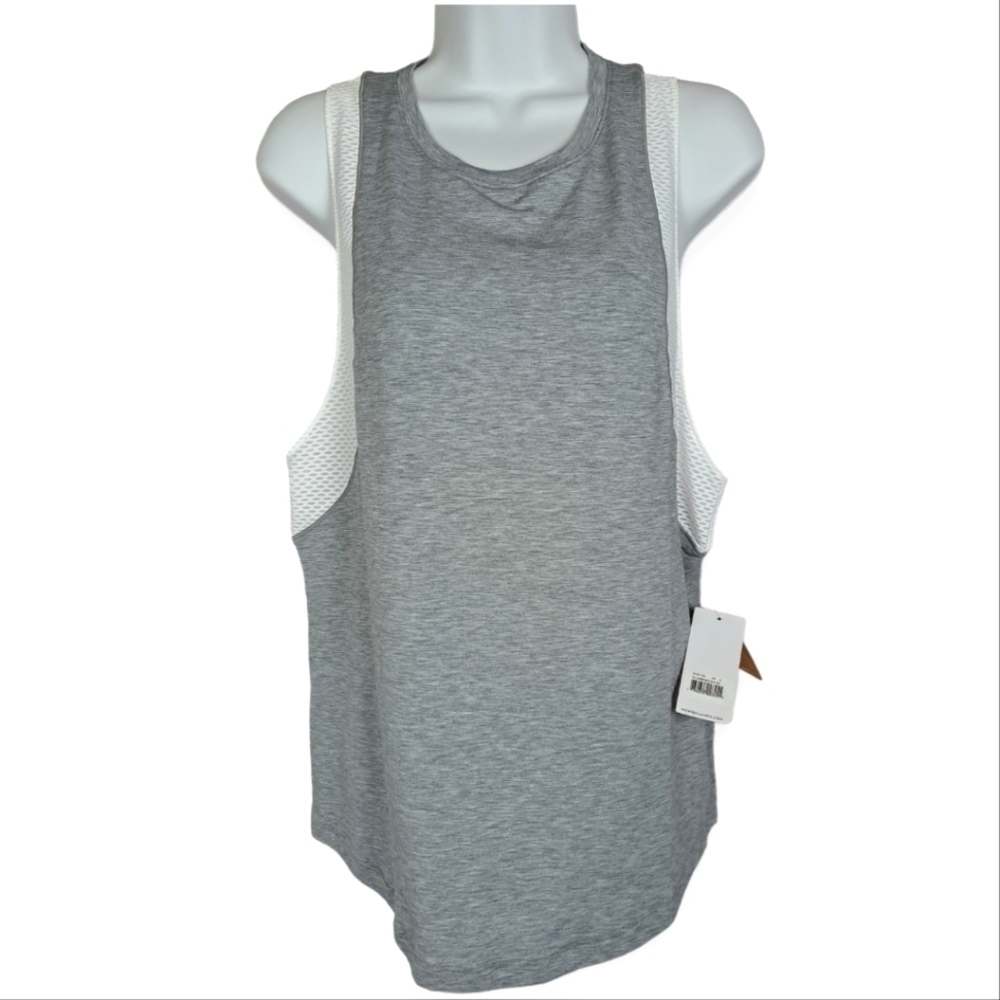New Balance Gray White Athletic Tank Top